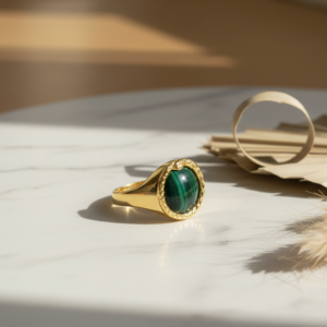 Ring ETERNITY MALACHITE | 925 silver | gold plated