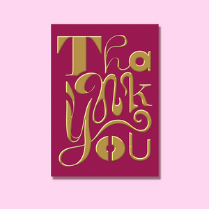 Thank You Gold Foil Postcard