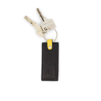 Leather keyring - Black Yellow