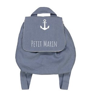 Kleiner Seemann graublauer Leinenrucksack