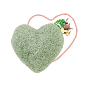 Konjac heart sponge - facial peeling with aloe vera for delicate skin