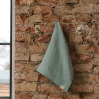 Ocean Mint linen kitchen towel