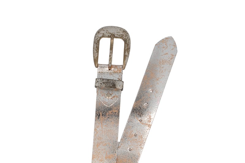 Gürtel Damen Leder Brillante breit Silber