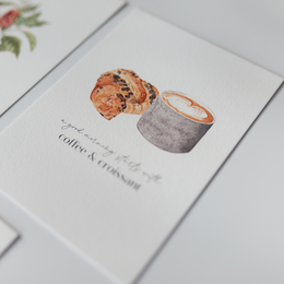 Juego de 5 postales de café