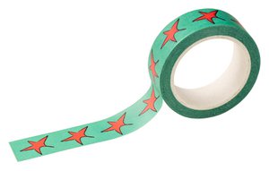 Washi tape - Green with red stars