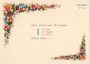 Kaartje - Sorry enzo