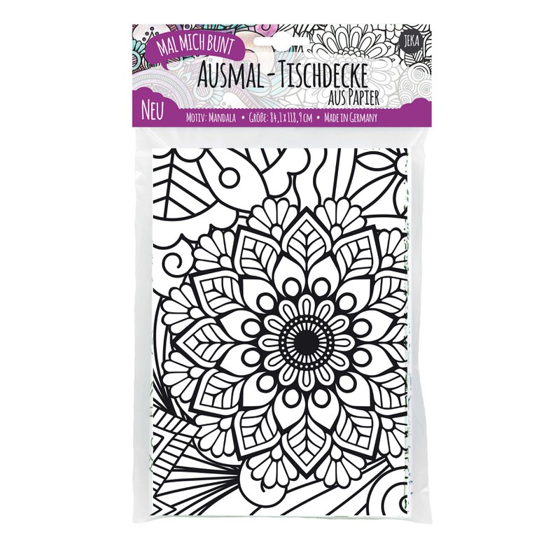Ausmal-Tischdecke aus Papier - Motiv "Mandala"