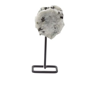 3x Mineralproben auf Metallträger: Mondstein