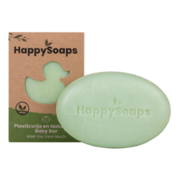 Gentle baby shampoo and body wash bar with aloe vera, suitable for sensitive skin.