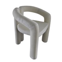 Dining room chair Japandi White Velvet