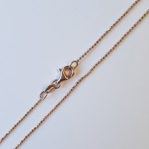 925 Sterling Silber "Kugelkette" 1,0mm, rose vergoldet, diamantiert