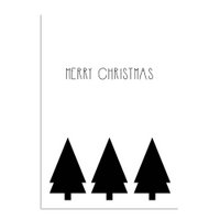 Christmas + Kerstbomen - Kerst Poster - Tekst poster - Zwart Wit poster