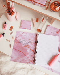 Quaderno a spirale A5 in lussuoso quarzo rosa