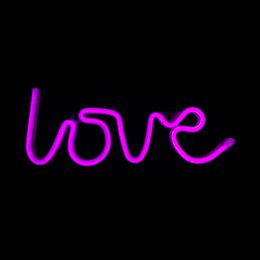  Neon pink 'love' sign, 15 x 34 cm, includes 3 batteries, wall light for home decor.