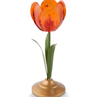 Candle Holder Metal Tulip Orange 21cm