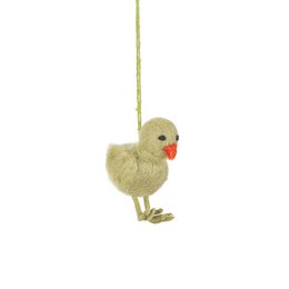 Decoración de pollito de Pascua colgante de fieltro hecho a mano (juego de 6)