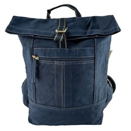 Domelo waxed canvas backpack. Water-repellent unisex backpack. Vegan leisure backpack. Monochrome roll-top backpack design with plenty of space.