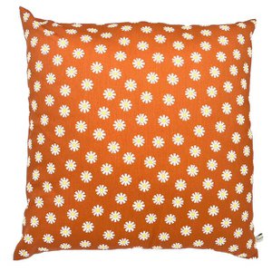 Luna-Leena cushion daisy flowers  brown/ terra  + inside pillow - 45x45cm - Oeko-tex cotton - handmade in Nepal