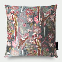 230 Pillow Two Parrots in Love Gray 50x50