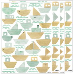 Akvarel både wallsticker