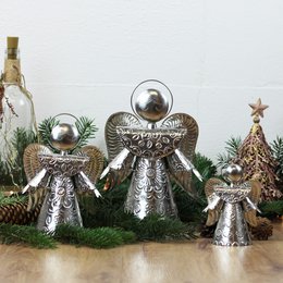 Angel silver 25cm, guardian angel, Christmas decoration