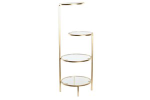 METAL GLASS SHELF 32,5X30X86 GOLDEN MB203562