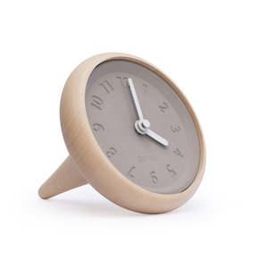 Tafelklok in hout en beton - Toupie