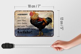 Tin sign note 18x12cm chicken beware of my house decoration