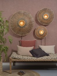Wandlamp Bali 87cm zw./nat., L
