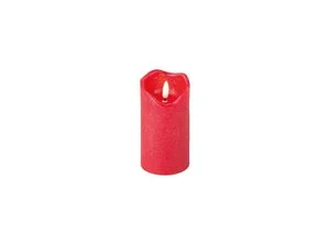 LED-Kerze mit Flammeneffekt, rot, 13 cm, warmweiß