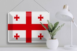 Tin Sign Flag of Georgia 40x30cm Flag of Georgia