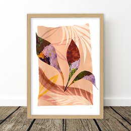 Terracotta Leaf Painting Art Print