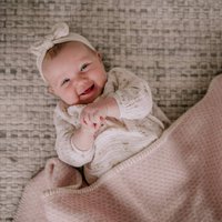 Crib blanket wool - Soft pink