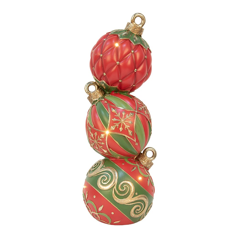 Kerstdecoratie met LED-verlichting 14x14x40 cm Rood Kunststof
