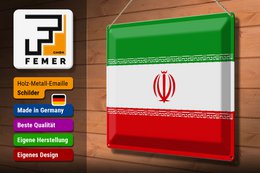 Tin Sign Flag of Iran 40x30cm Flag of Iran