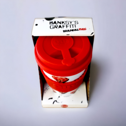 Banksy Travel Mug in RPET 400 ml - Cuore Fasciato