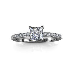 Bague Simple Square - Argenté et Cristal