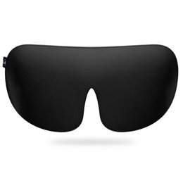 Charcoal silk sleep mask with adjustable strap for comfortable, light-blocking sleep.