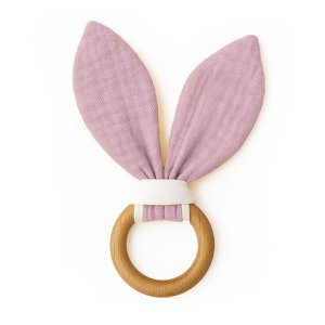 Beißring aus Bio-Baumwolle, Rosa