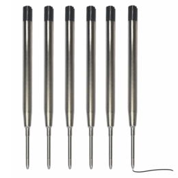 Two black metal pen refills made of cork material. Suitable for writing and drawing.