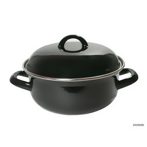 Frying pan enamel black 28cm 6.5 L