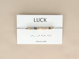 Morse code armband  Luck (zilver,rosé goud,goud)