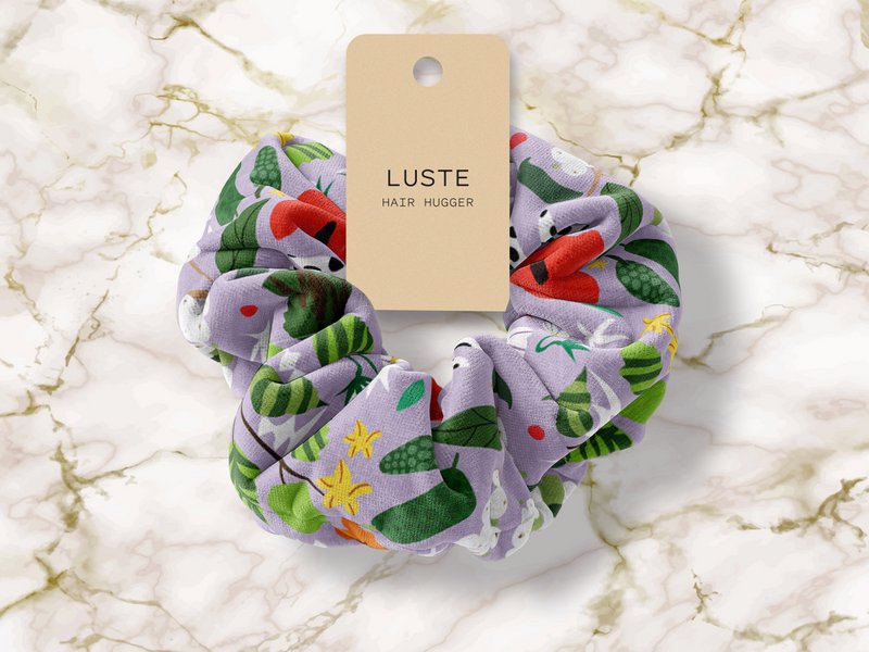Soft Touch Velvet Scrunchie - Blomstermønster