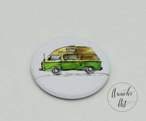 Bulli-magneten | groene Bulli met hardtop