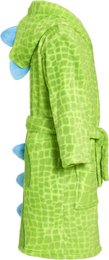 Fleece Bademantel Dino - grün