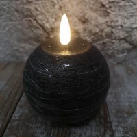 Candl LED bolkrs.+timer black 8cm (79010)