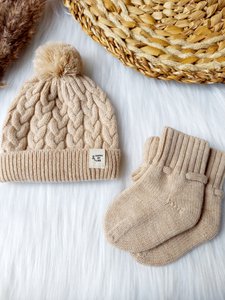 Merino baby hat beige