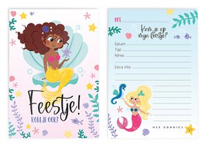 Invitations Children's Party Mermaid // Set 6 Pieces