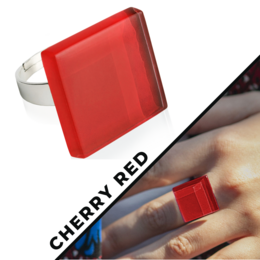 Anillo de declaración cuadrado con piedra • 20 mm • tamaño ajustable / 20 colores / joyería de reciclaje