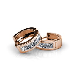 Aro Cuadrado Boucles d'oreilles - Or Rosé et Cristal